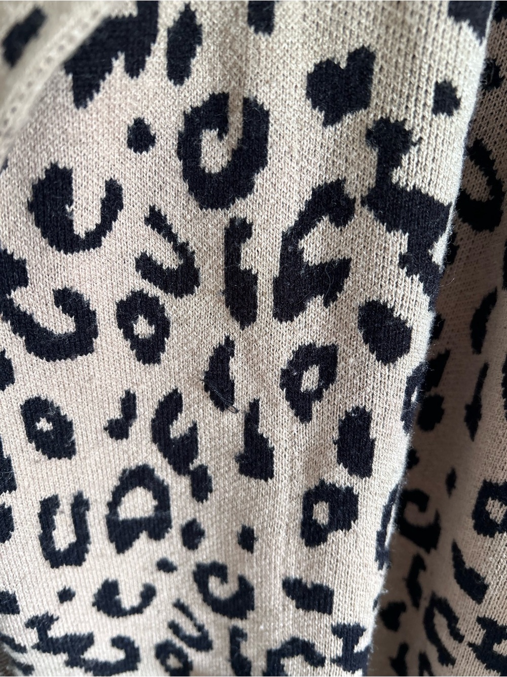 Anne Klein Tan Black Leopard Print Open Front Sweater Blazer Long Cardigan Layer - Picture 4 of 10